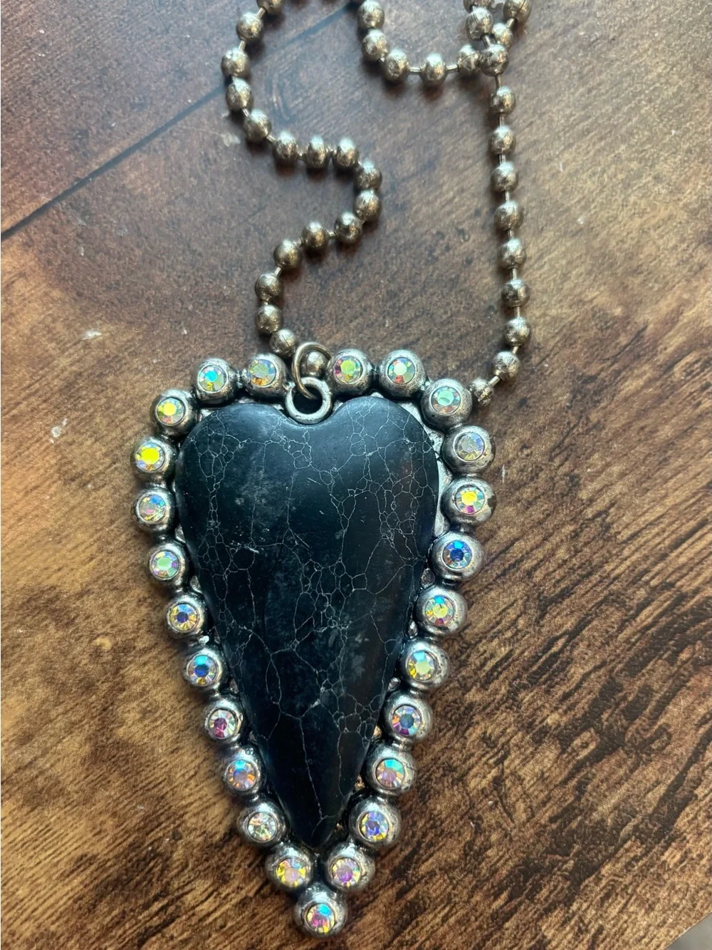 Western Black Arrowhead Statement Necklace Rhinestone Pendant Boho Cowgirl
